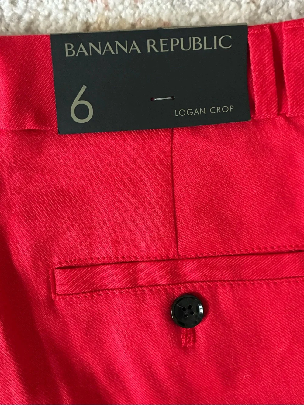 NWT Banana Republic Bold Red Wide-Leg Cropped Pants-Size 6